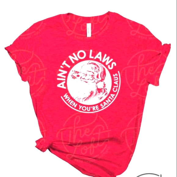 Funny Santa Claus Shirt Bella + Canvas New unisex Red You pick size - Picture 1 of 2